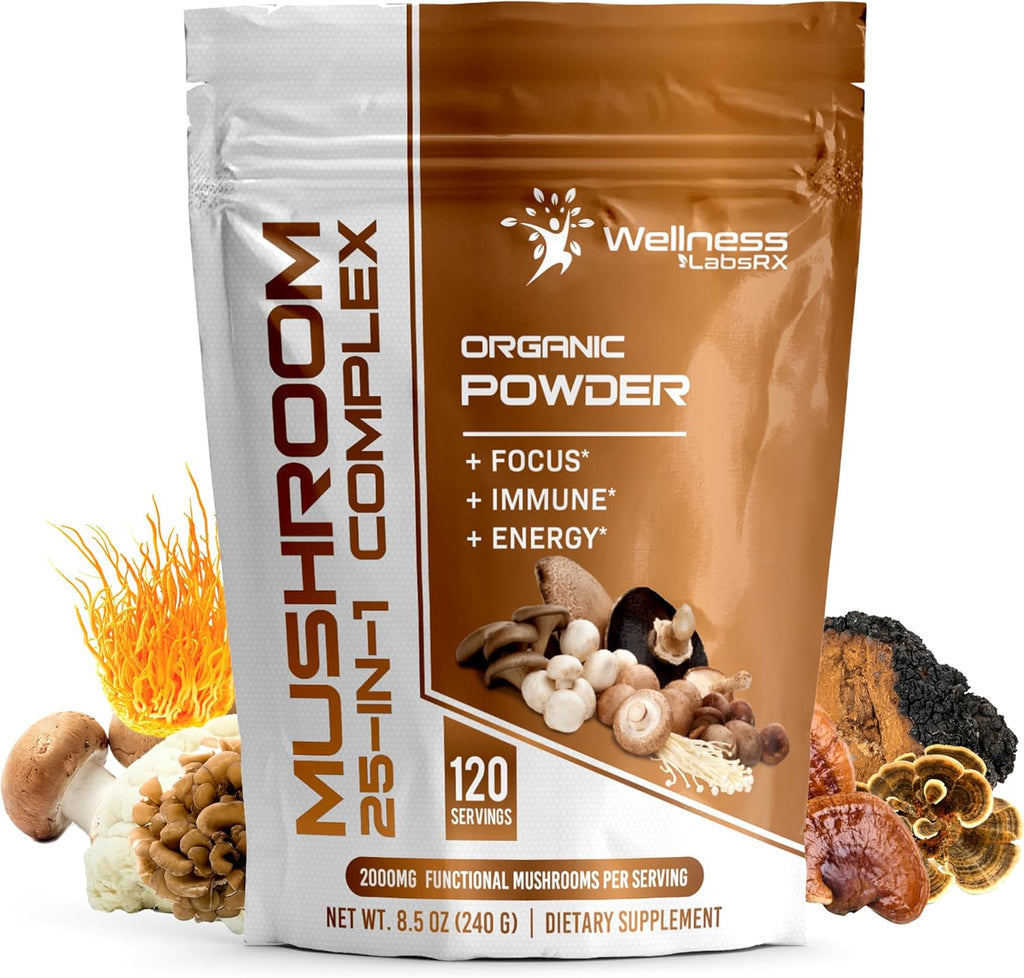 25 in 1 Mushroom Supplement Powder, 2500mg, 120 Servings P470513