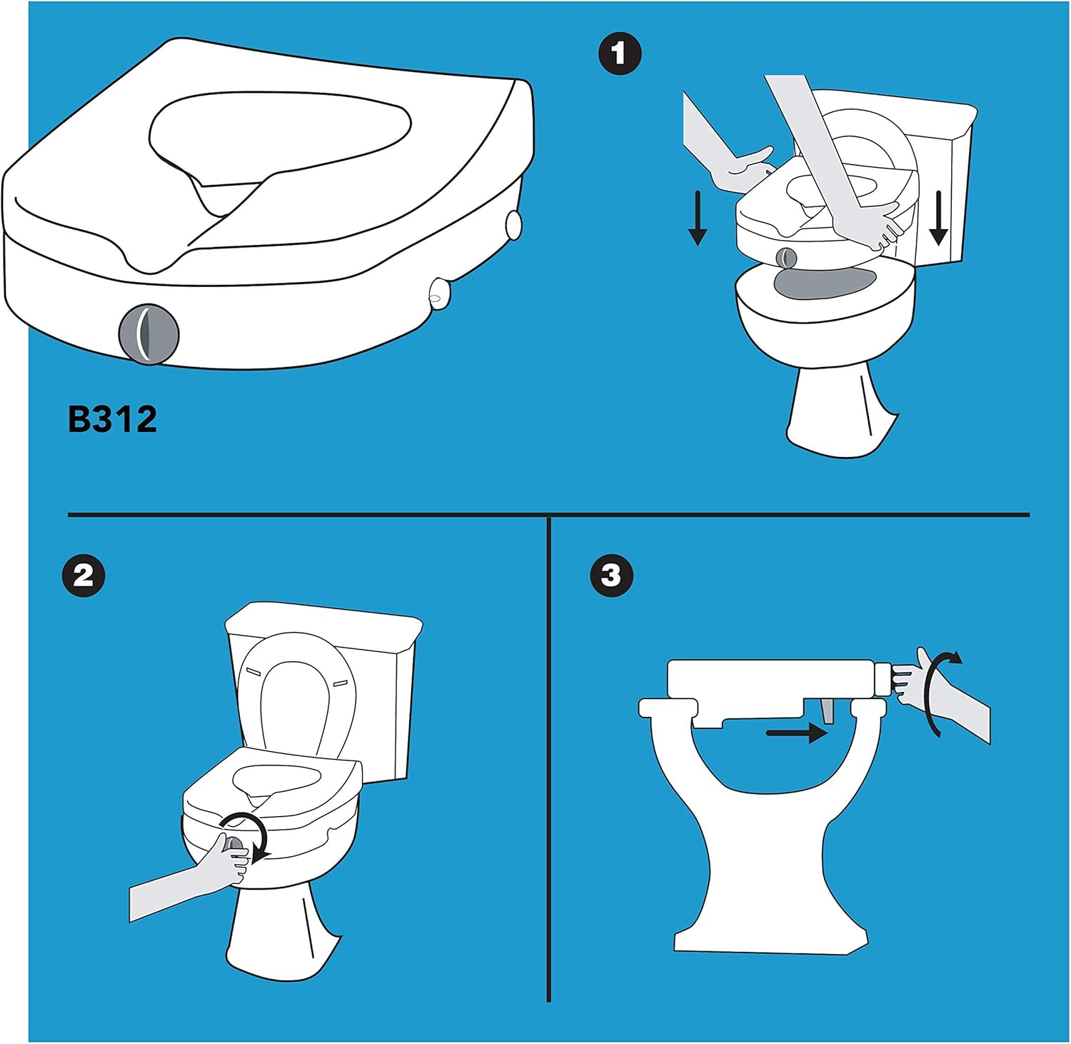 White 5 Inch Raised Toilet Seat X6253
