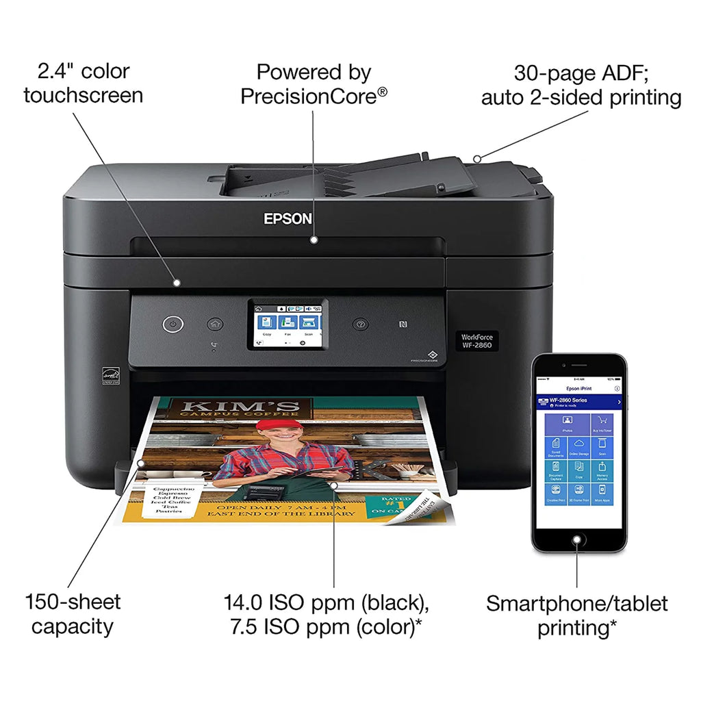 Wireless Color All-in-One Printer with Scanner, Copier, Fax U38303