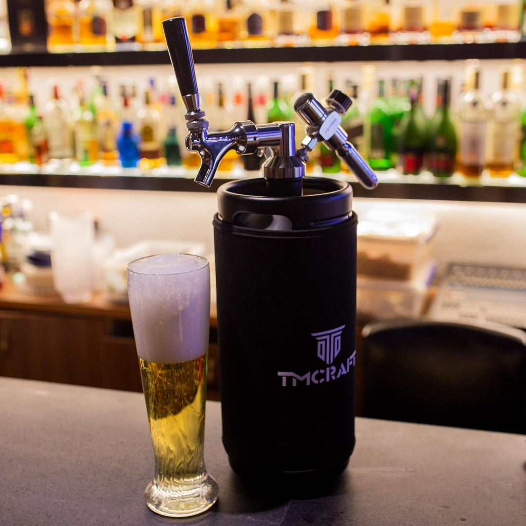 128oz Pressurized Stainless Steel Mini Keg with Cooler Jacket F1248