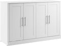 White Full Murphy Cabinet Bed with Mattress A3505
