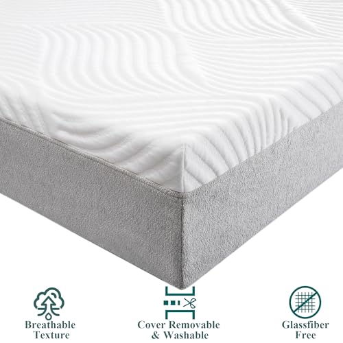 Twin 6 Inch Memory Foam Mattress with Cooling Gel Green Tea Fabric Cover N5768