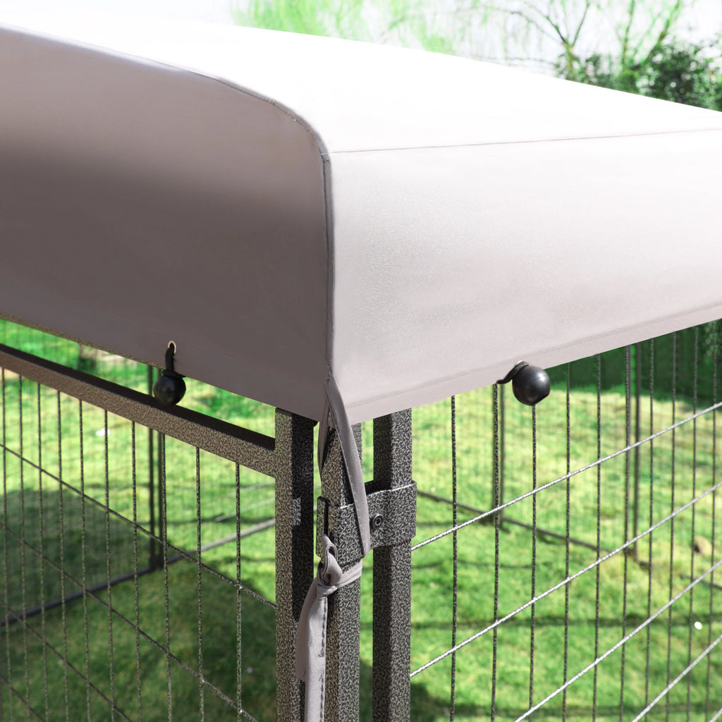 10x10 ft Outdoor Dog Kennel with Waterproof Canopy B321151