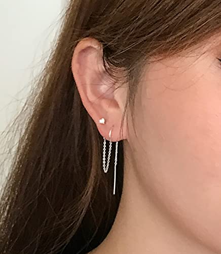 14k Gold Filled Double Piercing Earrings with Cubic Zirconia S9931