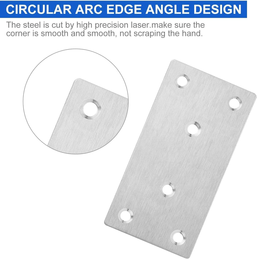 22 Pcs Stainless Steel Flat Mending Plate, 2x4 Inch Metal Brackets Q7961