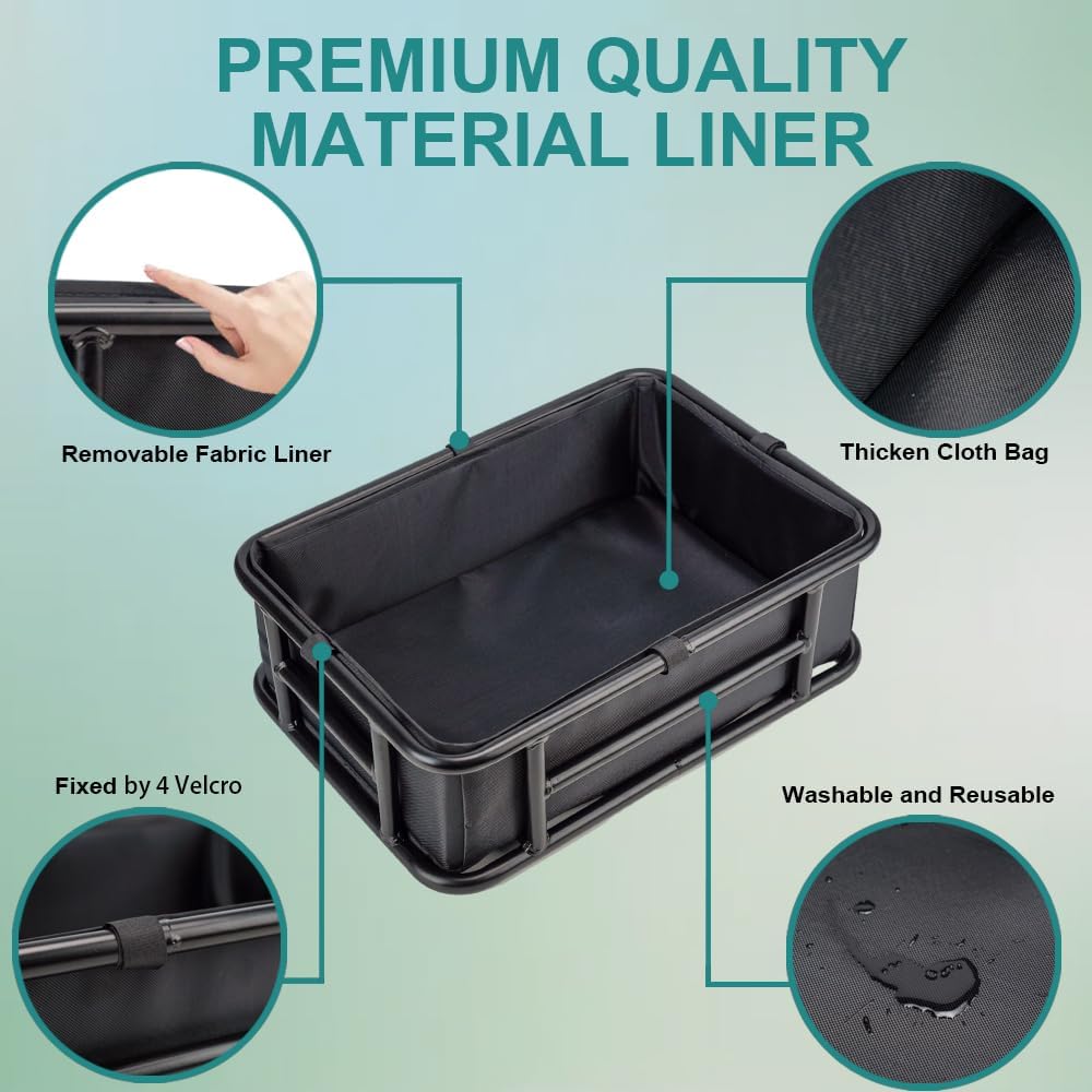 Large Rear Removable Metal Bicycle Basket with Black Liner E860