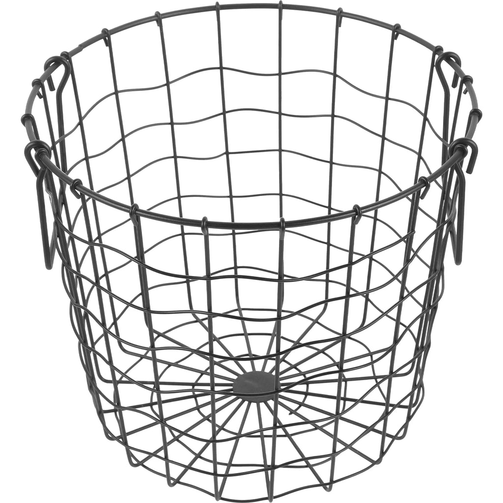 Round Iron Firewood Storage Basket (black) A812726