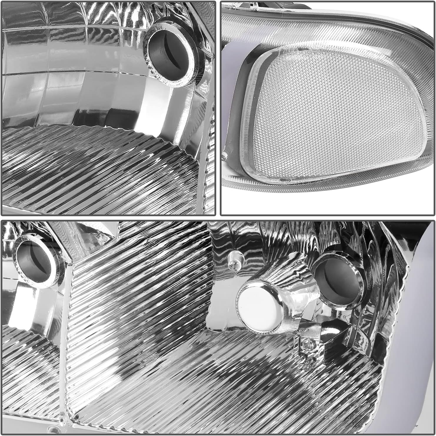 4PCs LED DRL Strip Headlight Bumper Lamp Chrome Clear W21838