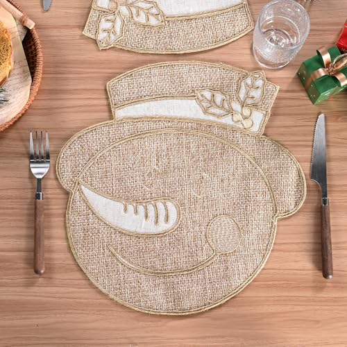 Set of 4 Burlap Christmas Placemats O917672