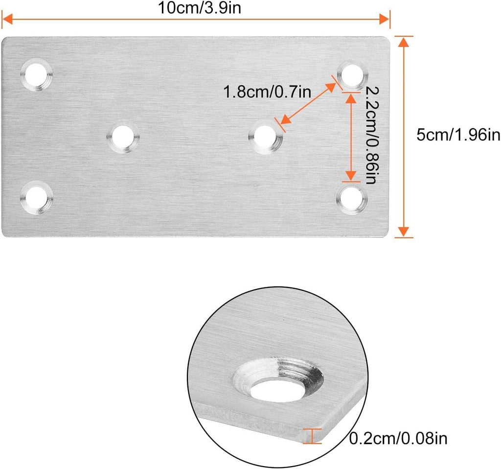 22 Pcs Stainless Steel Flat Mending Plate, 2x4 Inch Metal Brackets Q7961