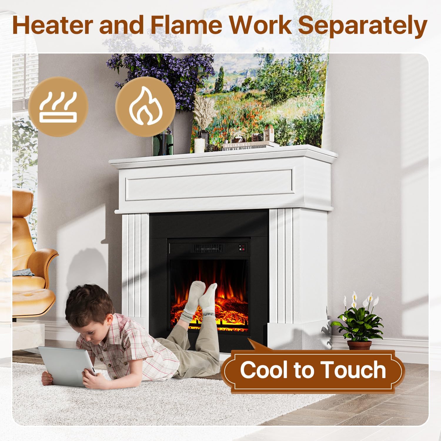 43" Electric Fireplace Mantel with Heater S257271