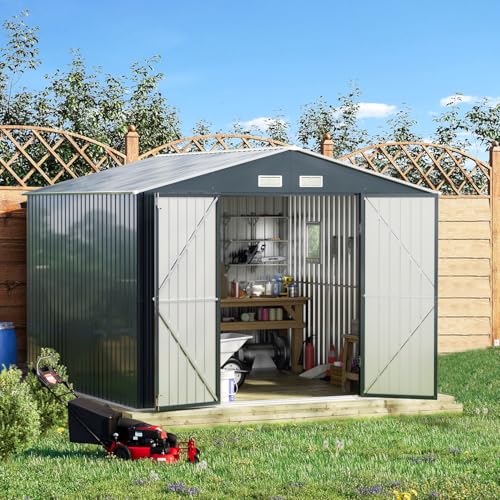 Brown Metal Utility Storage Shed 10 x 12ft F962