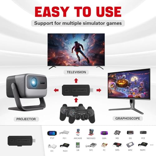 256GB Wireless Retro Gaming Console with 2.4GHz Wireless Controllers M72906