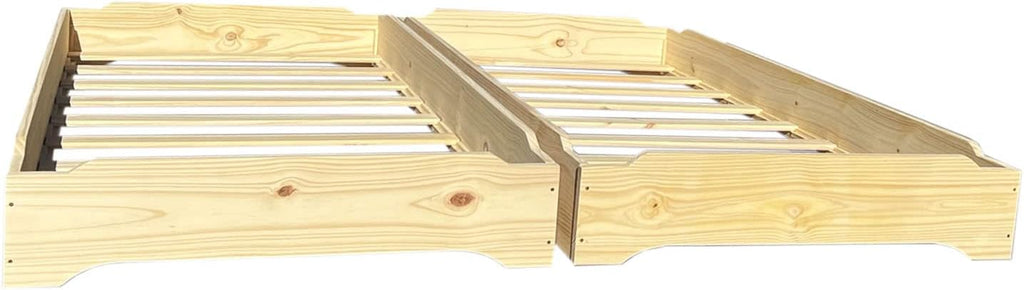 Twin over Twin Stackable Wooden Bed Frame Set of Two R2913