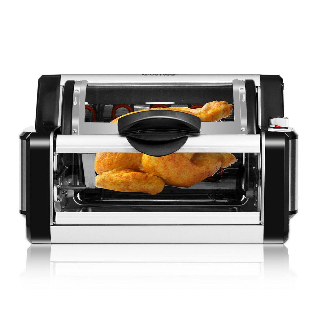Horizontal Rotating Kebob Skewer Roaster Oven Grill J577