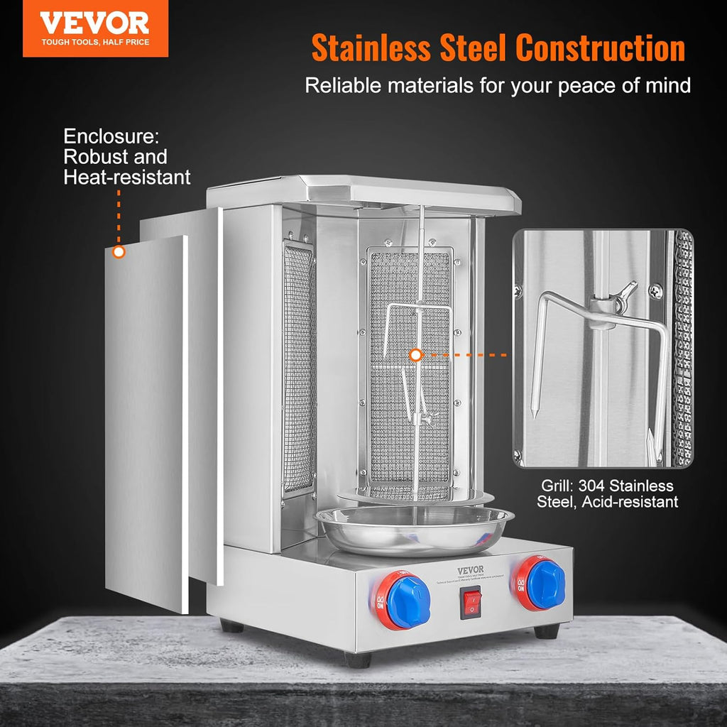 13 lbs Capacity Gas Vertical Broiler Shawarma Machine P5075