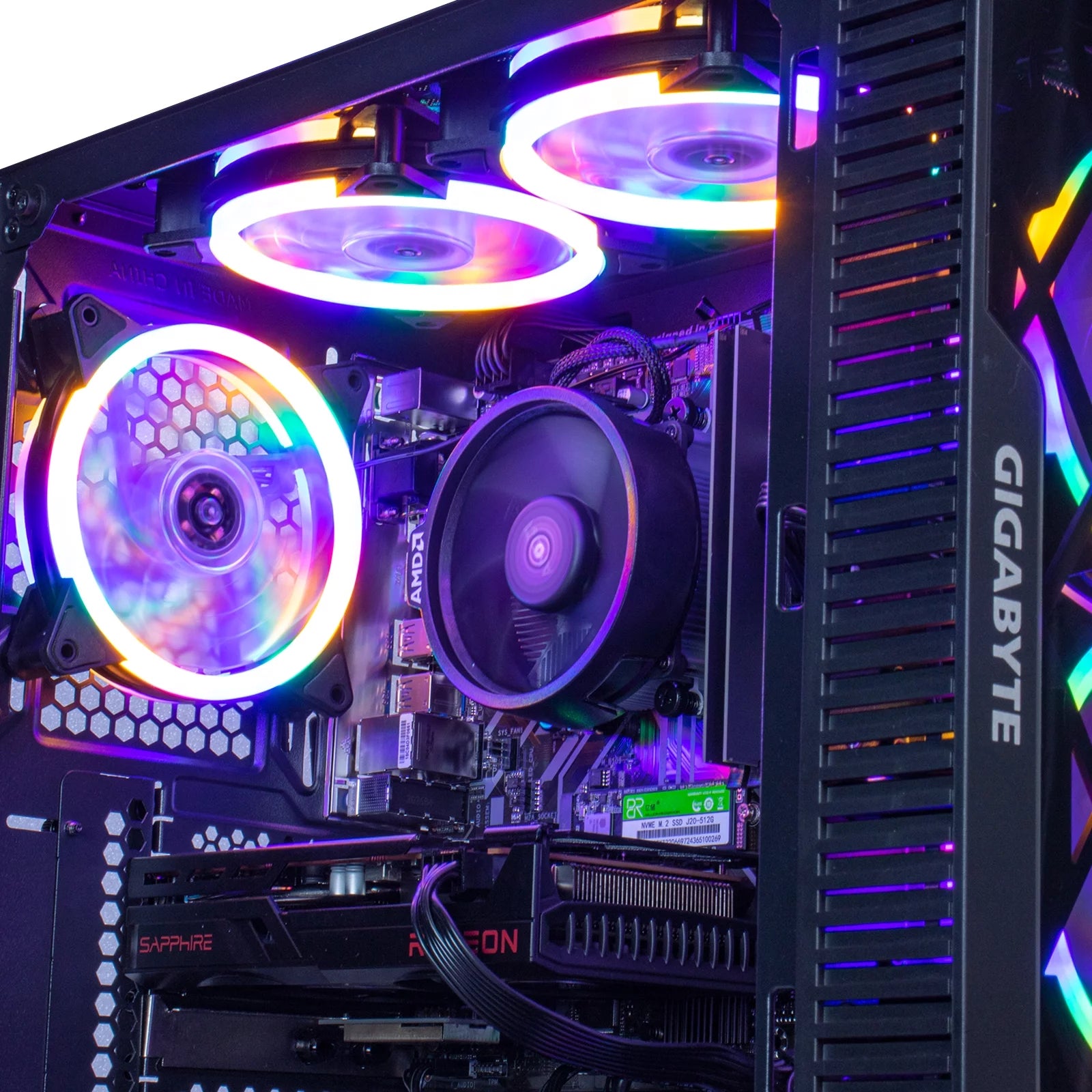 AMD Ryzen 5 4500 3.6GHz RX6600 16GB DDR4 500GB NVME SSD 6RGB Fans Gaming PC Desktop Computer A20122