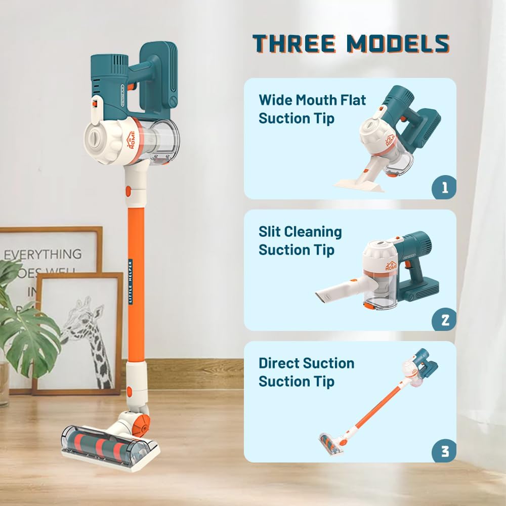 3-in-1 Kids Toy Vacuum Cleaner with Suction F1378