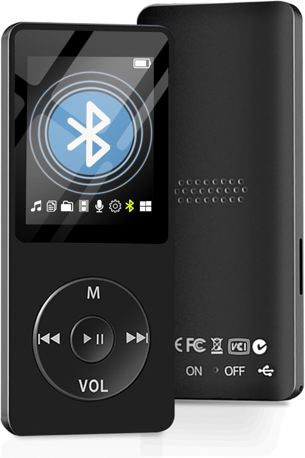 32GB Bluetooth MP3 Player with Speaker, FM Radio, Voice Recorder, Alarm Clock, Supports up to 128GB, Including Earphones G16597