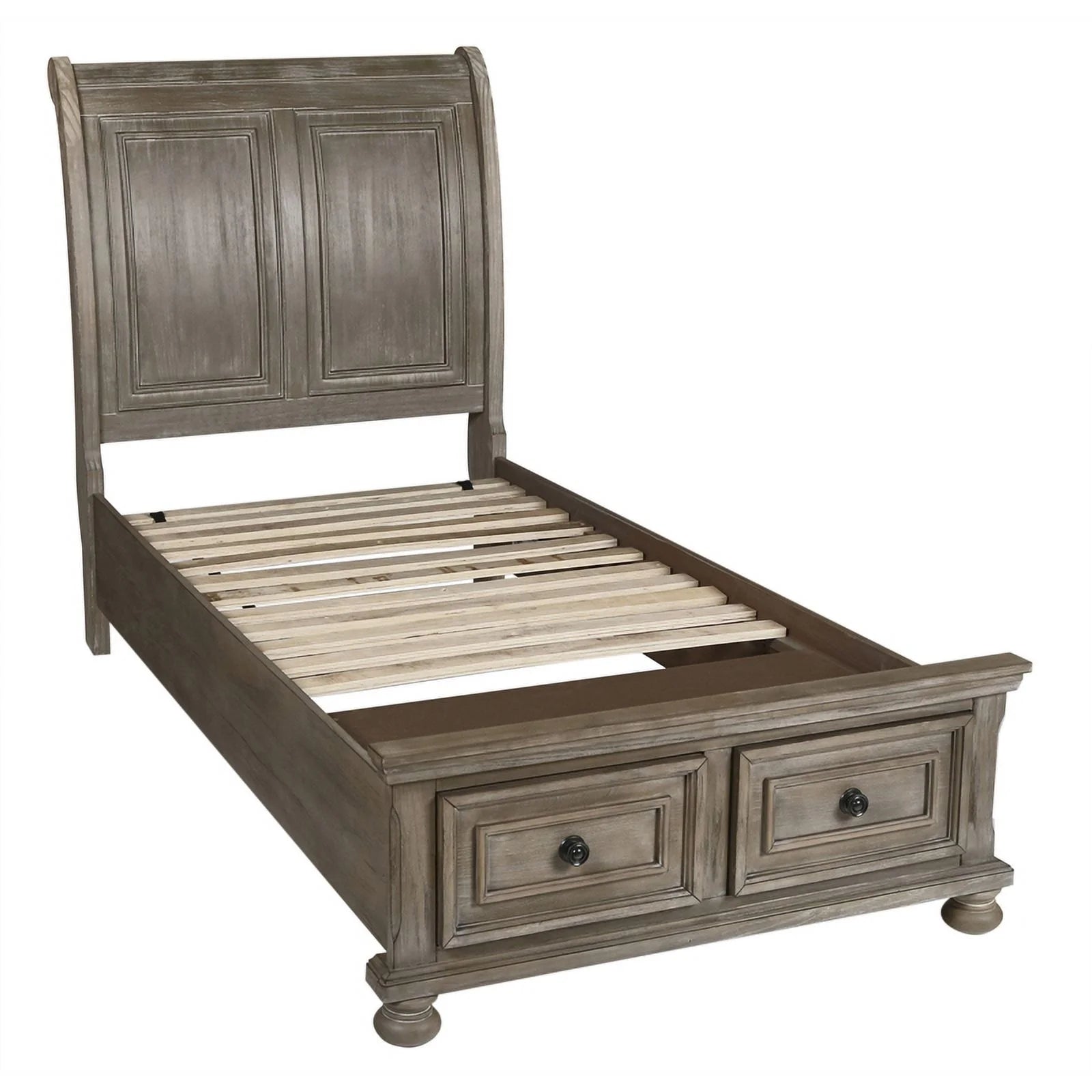 4PC Wood Twin Bedroom Set with Chest in Pewter P45575