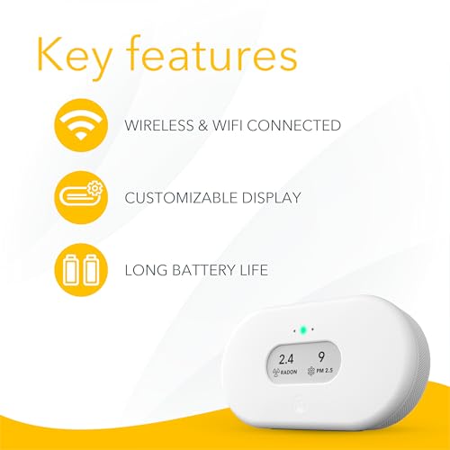 Battery Powered Radon & Air Quality Monitor E1110