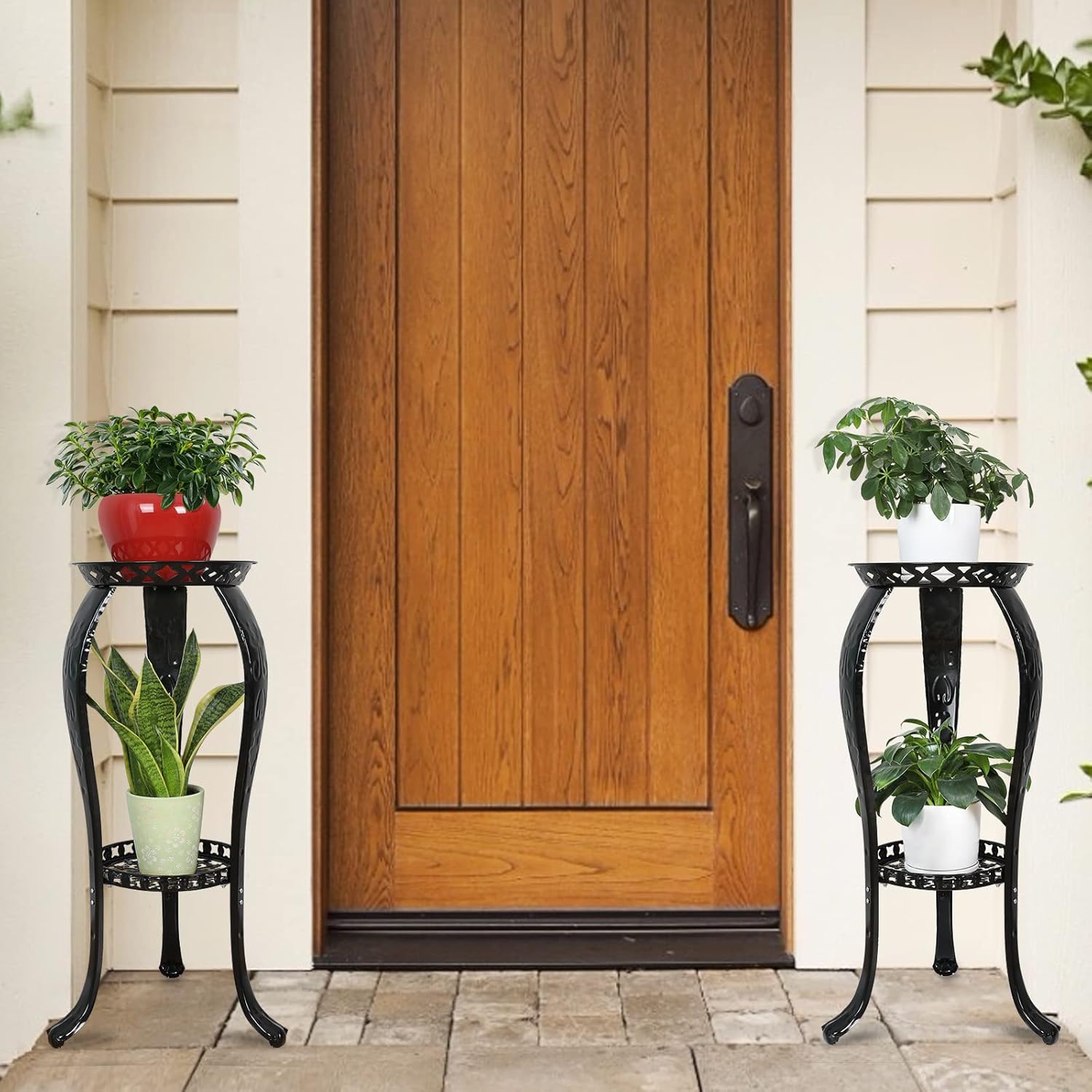 2-Pack Black Metal Plant Stand X23405