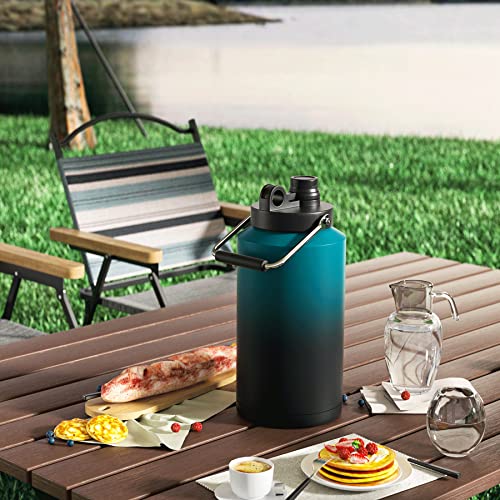 Insulated Gallon Jug, 128oz Stainless Steel Double Vacuum Water Bottle M8129