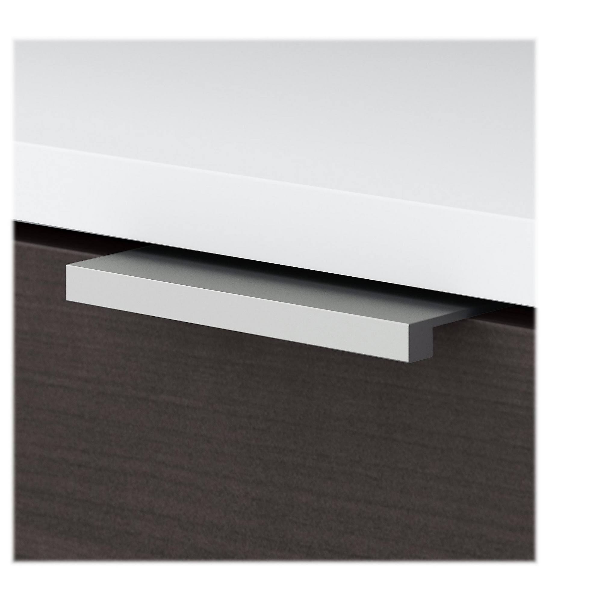 Storm Gray White Low Storage Cabinet with Doors and Shelves T441544