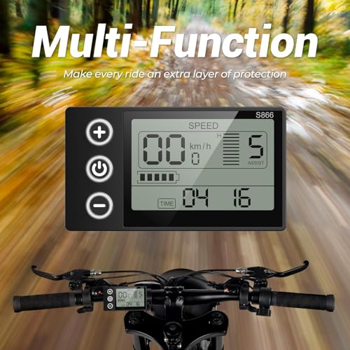 26" x 4.0 Fat Tire Electric Bike, 500W (Peak 750W) 36V 10.4Ah Lithium Battery, 25MPH, 21-Speed H126860