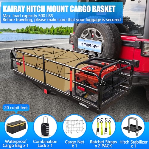 60"x24"x14.4" Folding Hitch Mount Cargo Carrier for 2" Receiver M995
