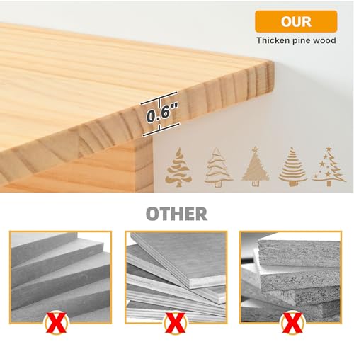 Pine Wooden Cat Wall Shelves with Scratching Post G940953
