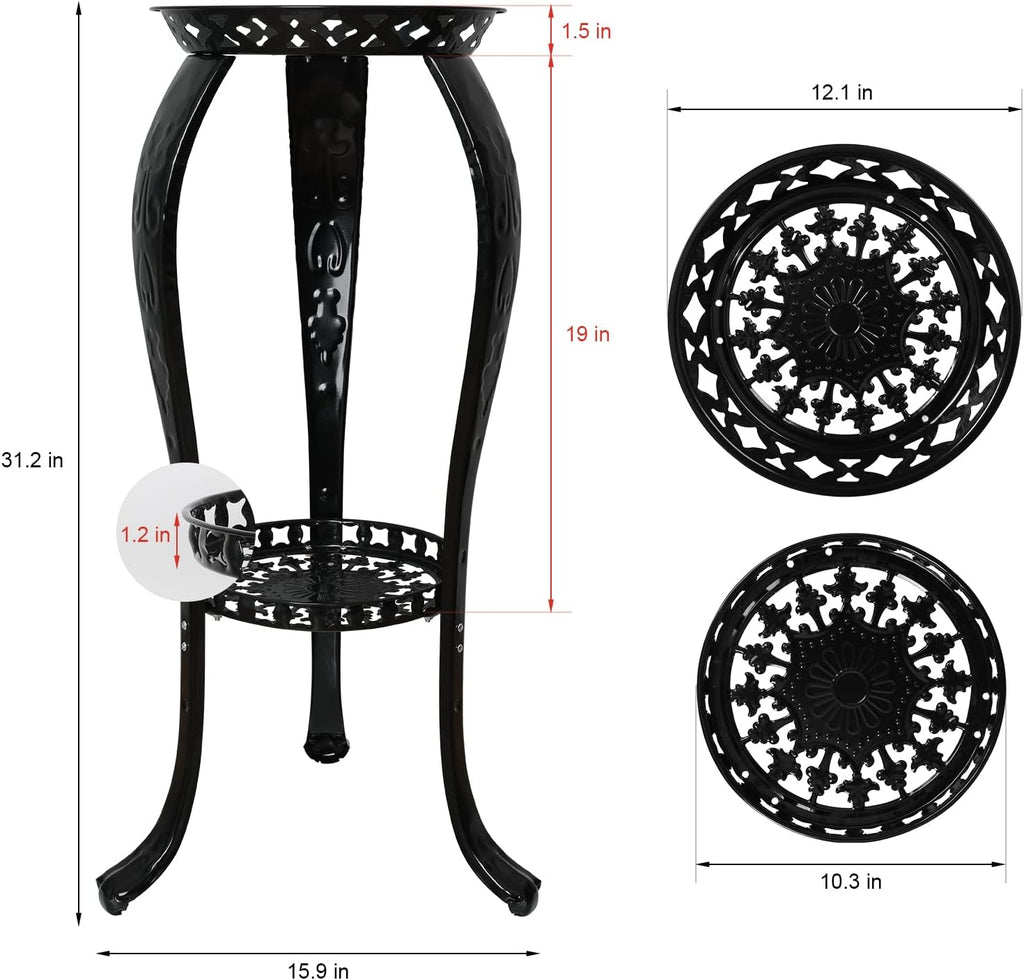 2-Pack Black Metal Plant Stand X23405