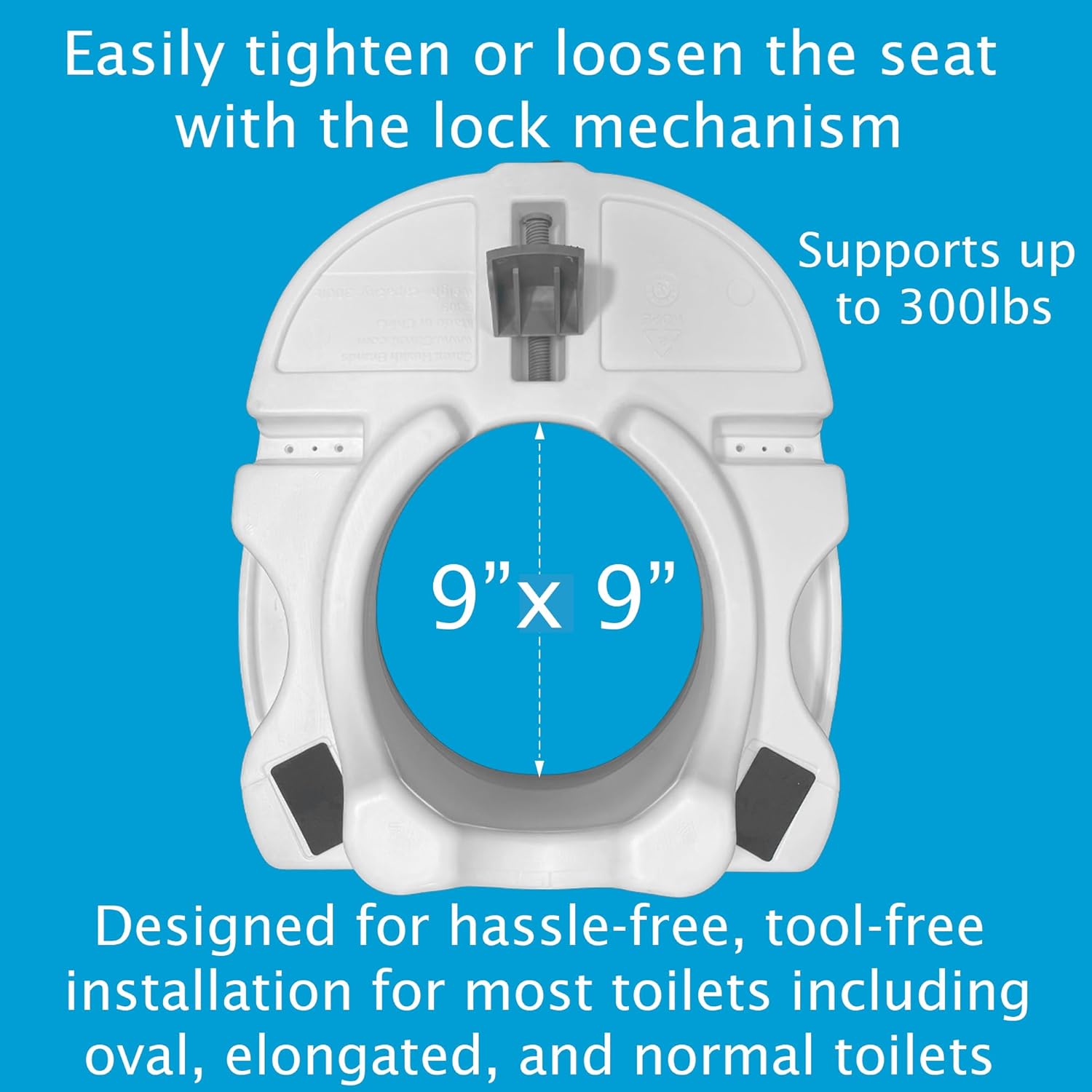 White 5 Inch Raised Toilet Seat X6253