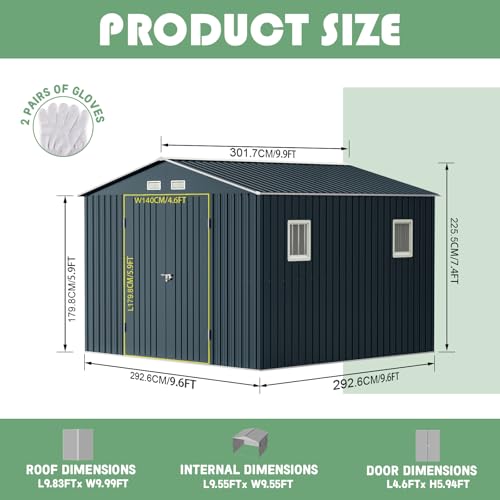 Brown Metal Utility Storage Shed 10 x 12ft F962