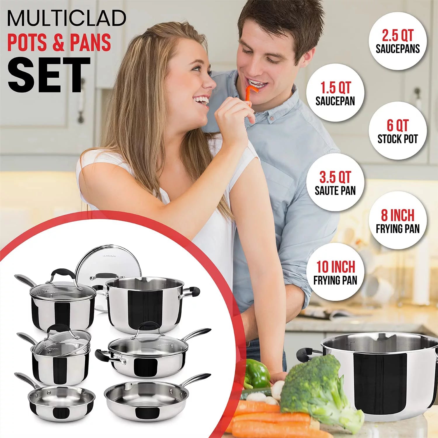 18/10 Stainless Steel Cookware Set 10-Piece R13072