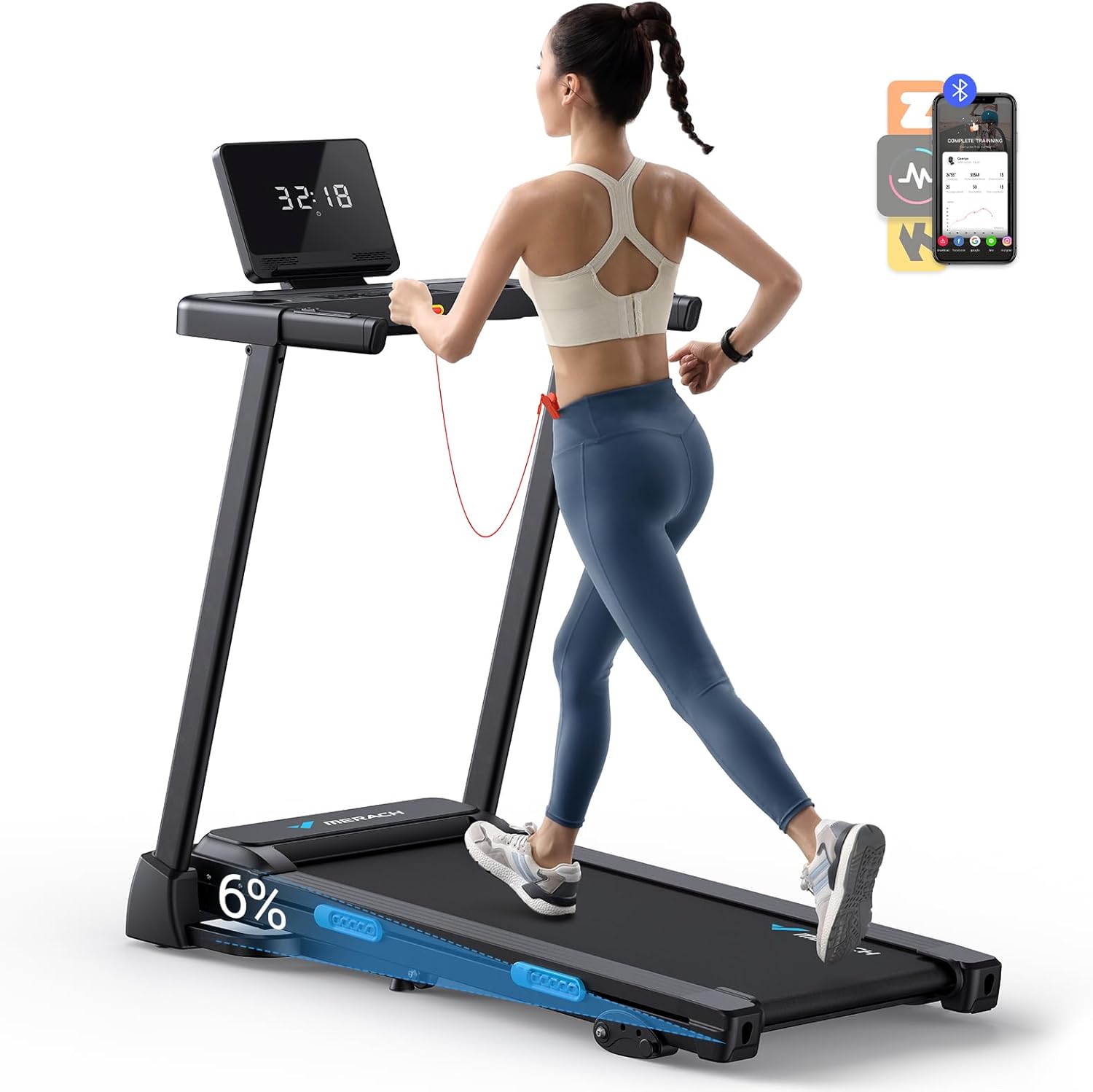 Foldable 2 in 1 Treadmill with 6% Incline P78455