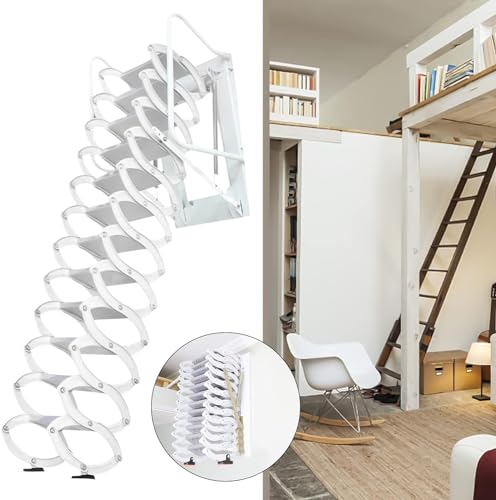 12 Steps Al-Mg Alloy Telescopic Attic Ladder Y81003
