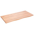 Solid Oak Wood Bathroom Countertop Light Brown Handmade Live Edge Vanity Top with Varnish Finish 15.7"x11.8"x(0.8"-1.6") U40313