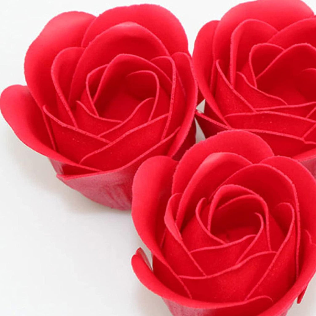 81Pcs Red Scented Bath Soap Rose Flower I2763