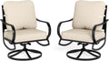 Patio Furniture Chair Set for 2 with 2 Swivel Padded Sofa Chair S904