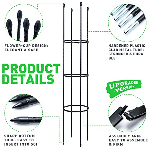 60" Tall Tomato Cage Plant Support with Plant Clips P4738