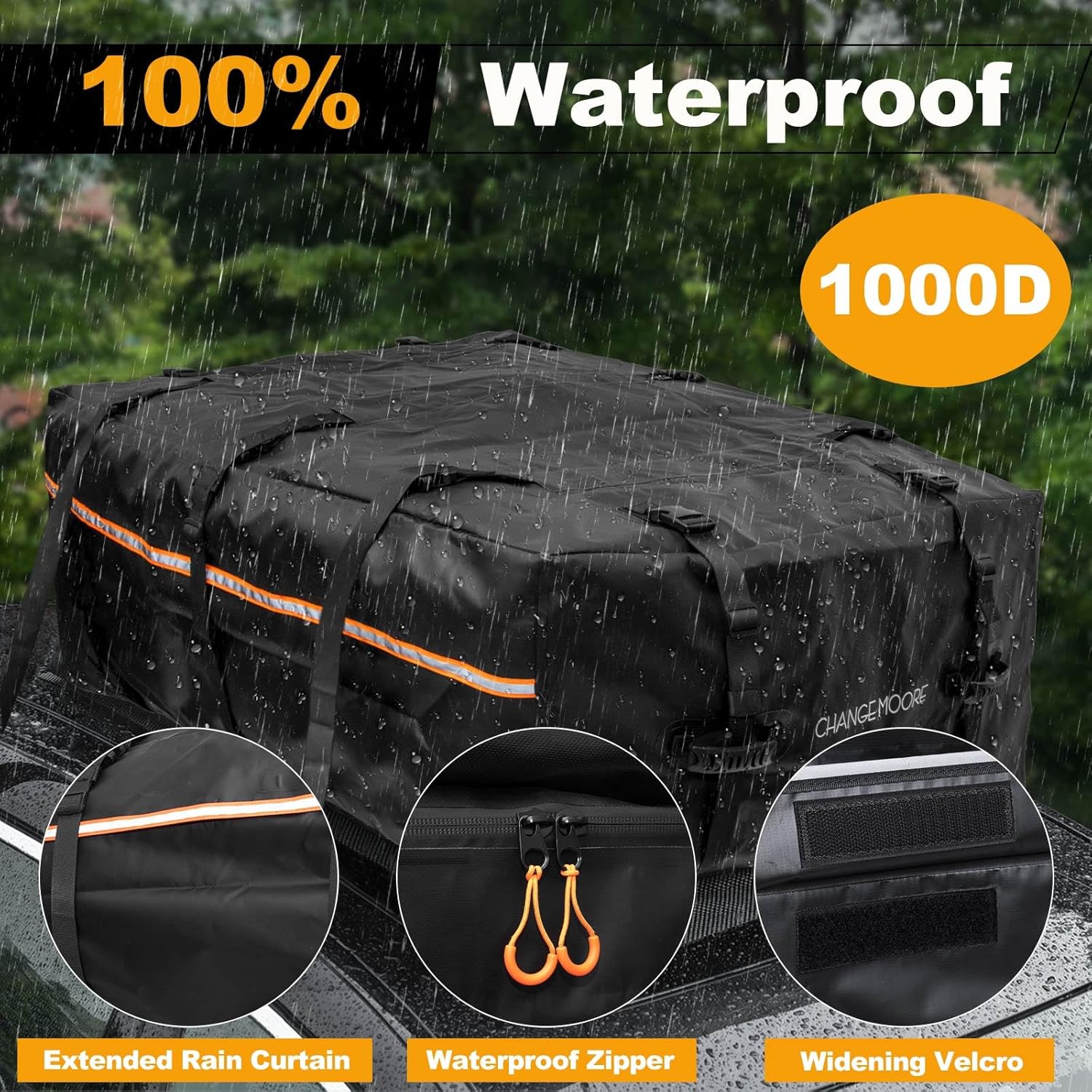 21 Cubic Feet 1000D Waterproof Car Rooftop Cargo Carrier Bag P32214