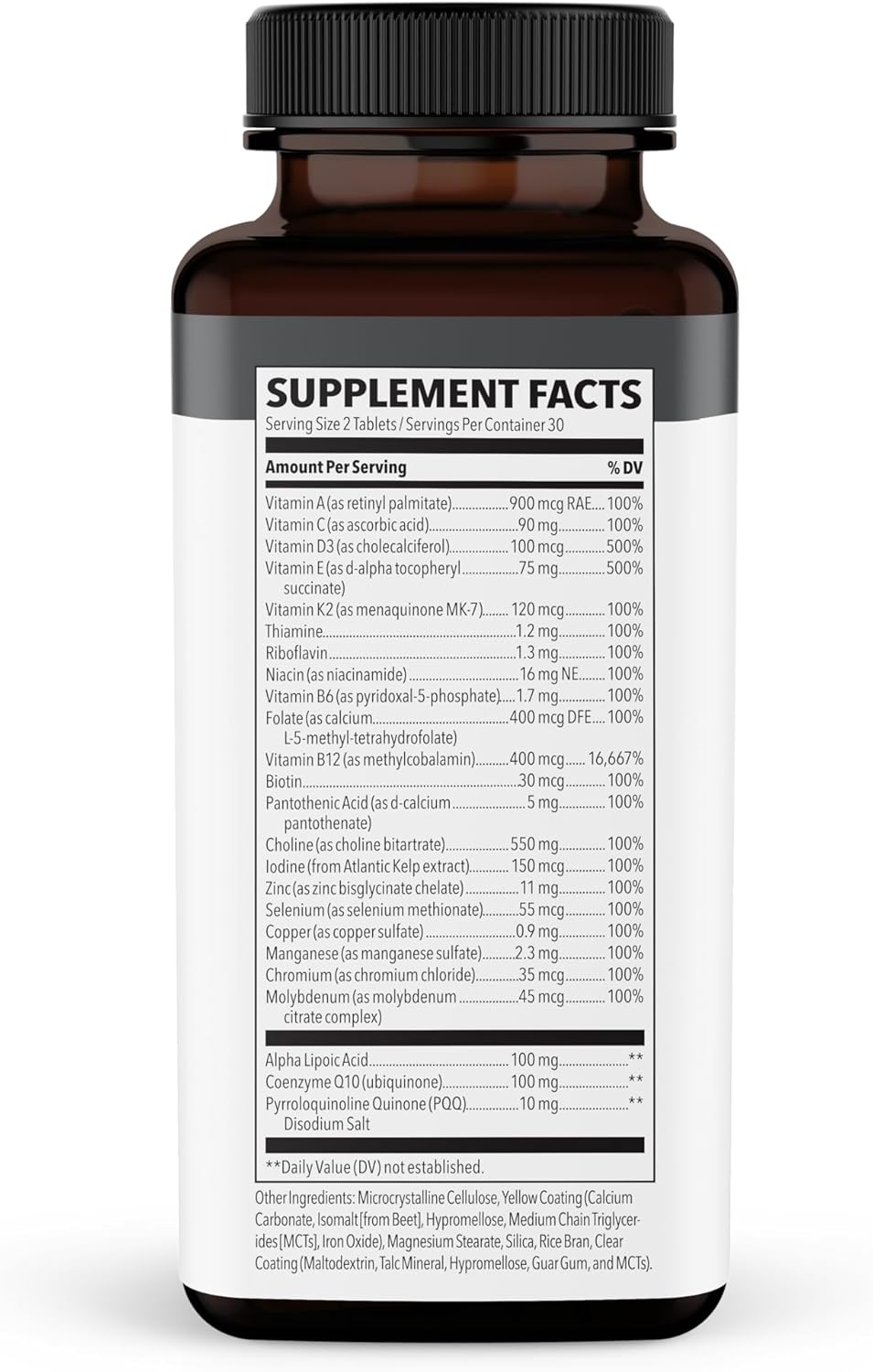 60 Capsules Multivitamin with B-Complex, Vitamin D, Folate, CoQ10 N470