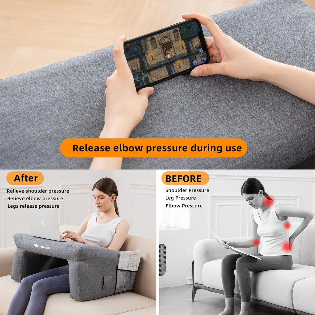 Inflatable Bed Rest Pillow with Lap Desk R17970