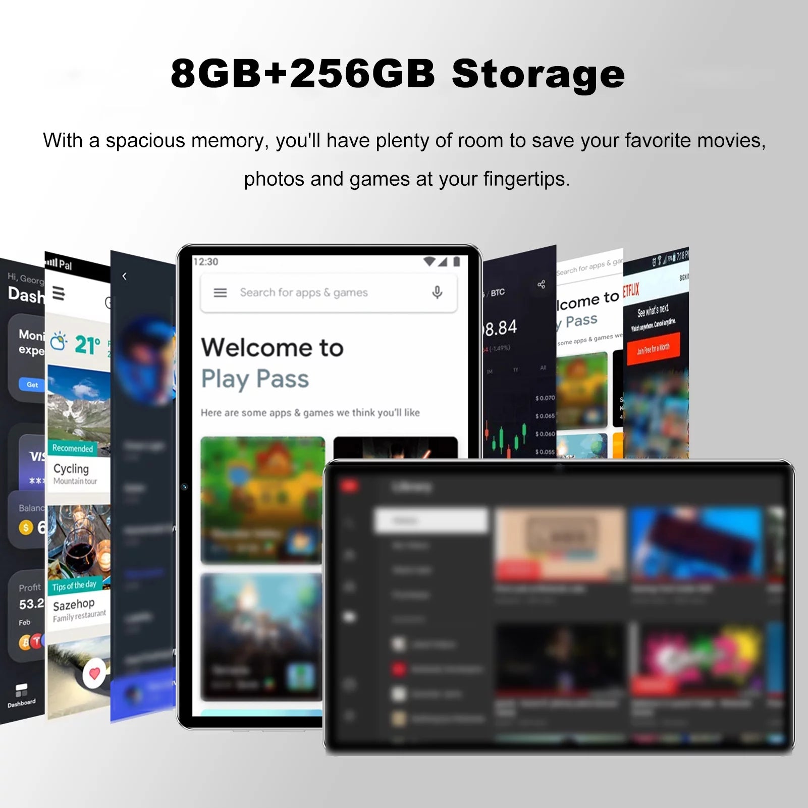 10.1 inch Tablet with 8GB+256GB Storage U823301