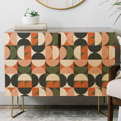 Mid Century Geometric Credenza K829499