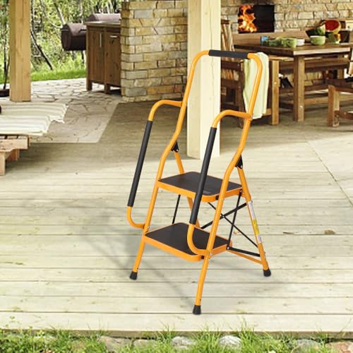 2 Step Folding Step Stool with Handrails V448