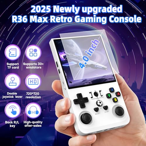 Retro Handheld Gaming Console with 64GB TF Card Transparent Gray Q19438