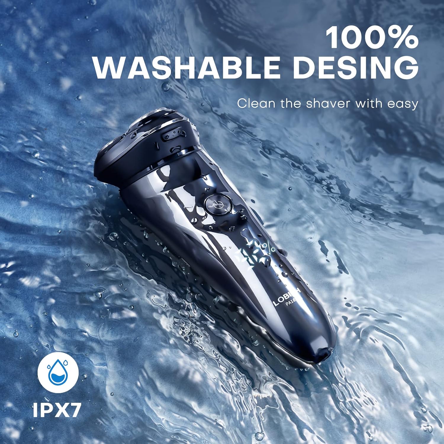 100% Washable Rotary Electric Shaver with Pop-up Trimmer H93530