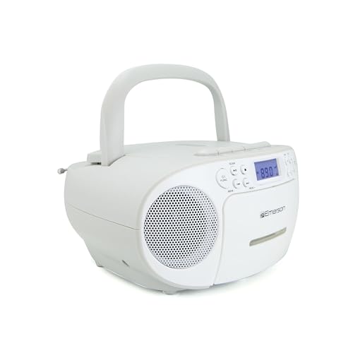Black Portable CD Cassette Boombox with AM FM Radio J2736
